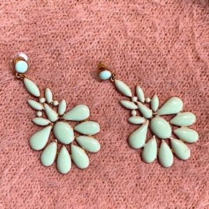 Mint green chandelier earrings. Never worn